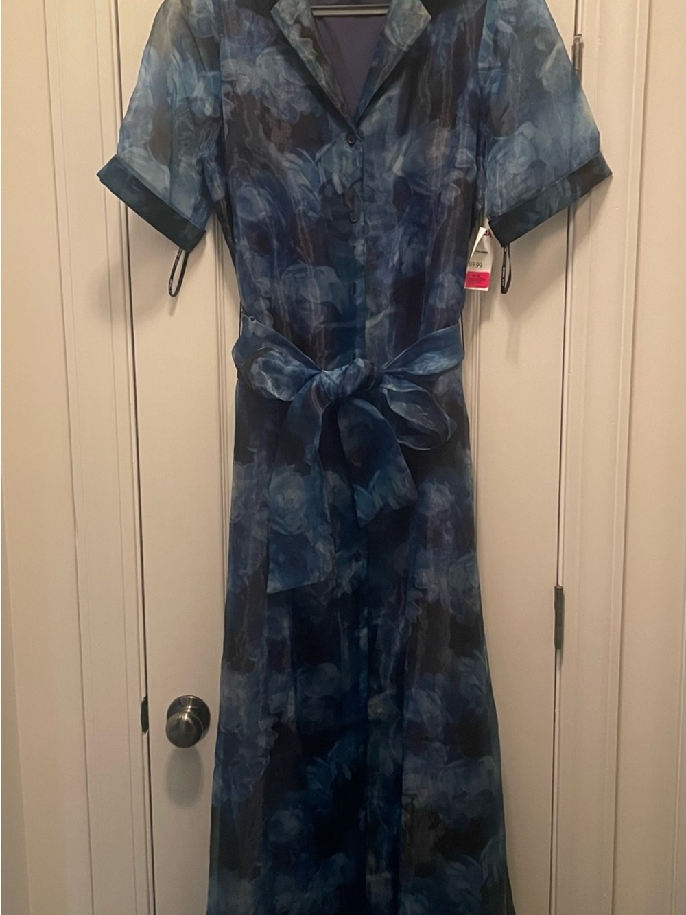 julia jordan Blue Floral Tie-Waist Maxi Dress